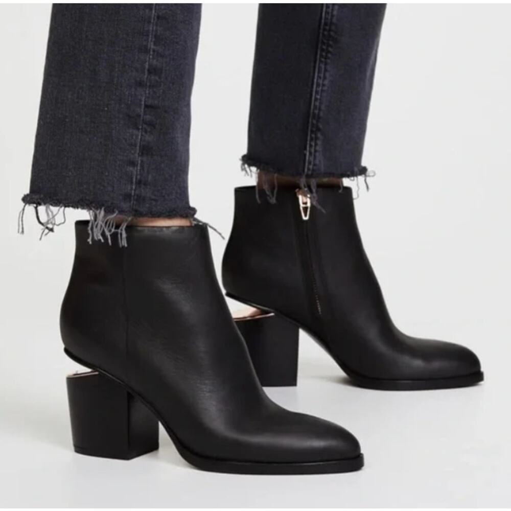 Alexander Wang Gabi Boots Black Leather Silver Hardware Size 36/ US 6